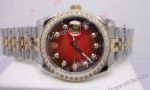 Replica Red Face Rolex Datejust Watch 2-Tone Diamond Bezel